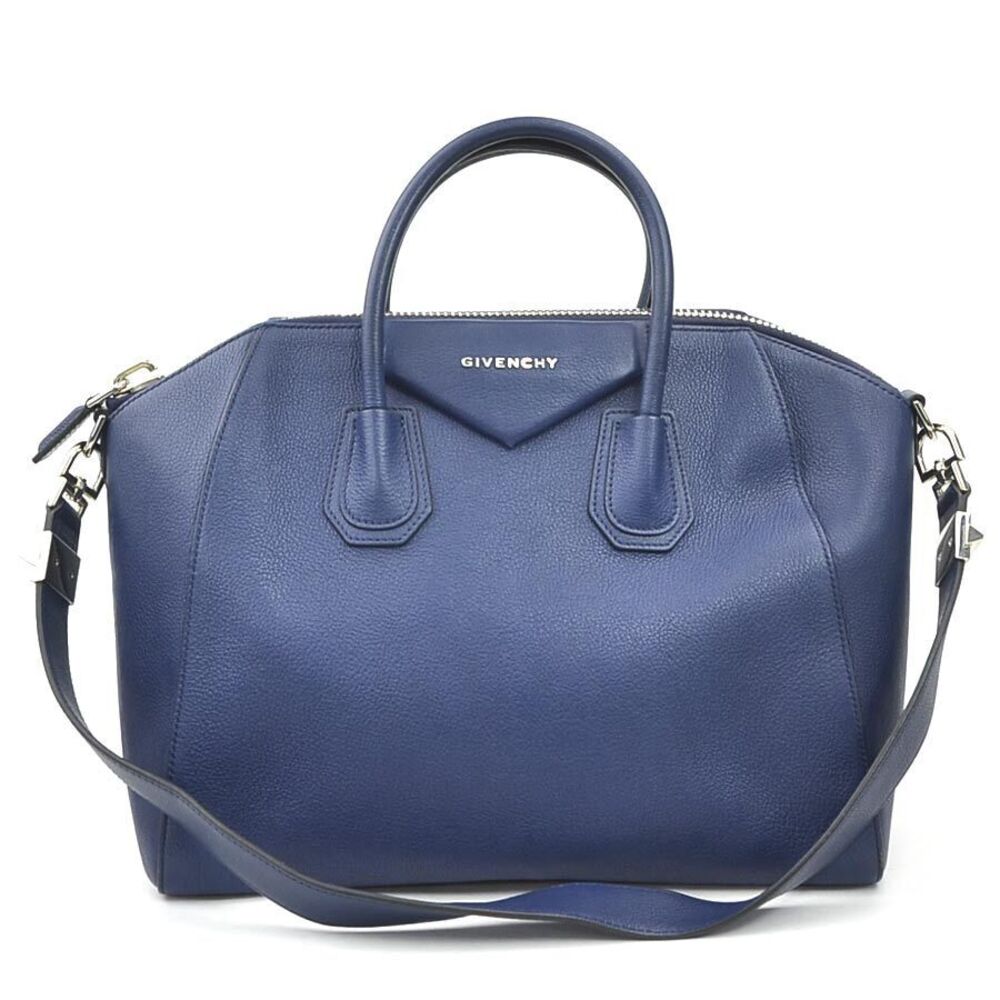 Givenchy Antigona Leather 2way Shoulder Bag Navy Blue